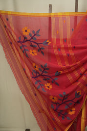 Red Bengal Mul Cotton Saree - SRRBMCS091