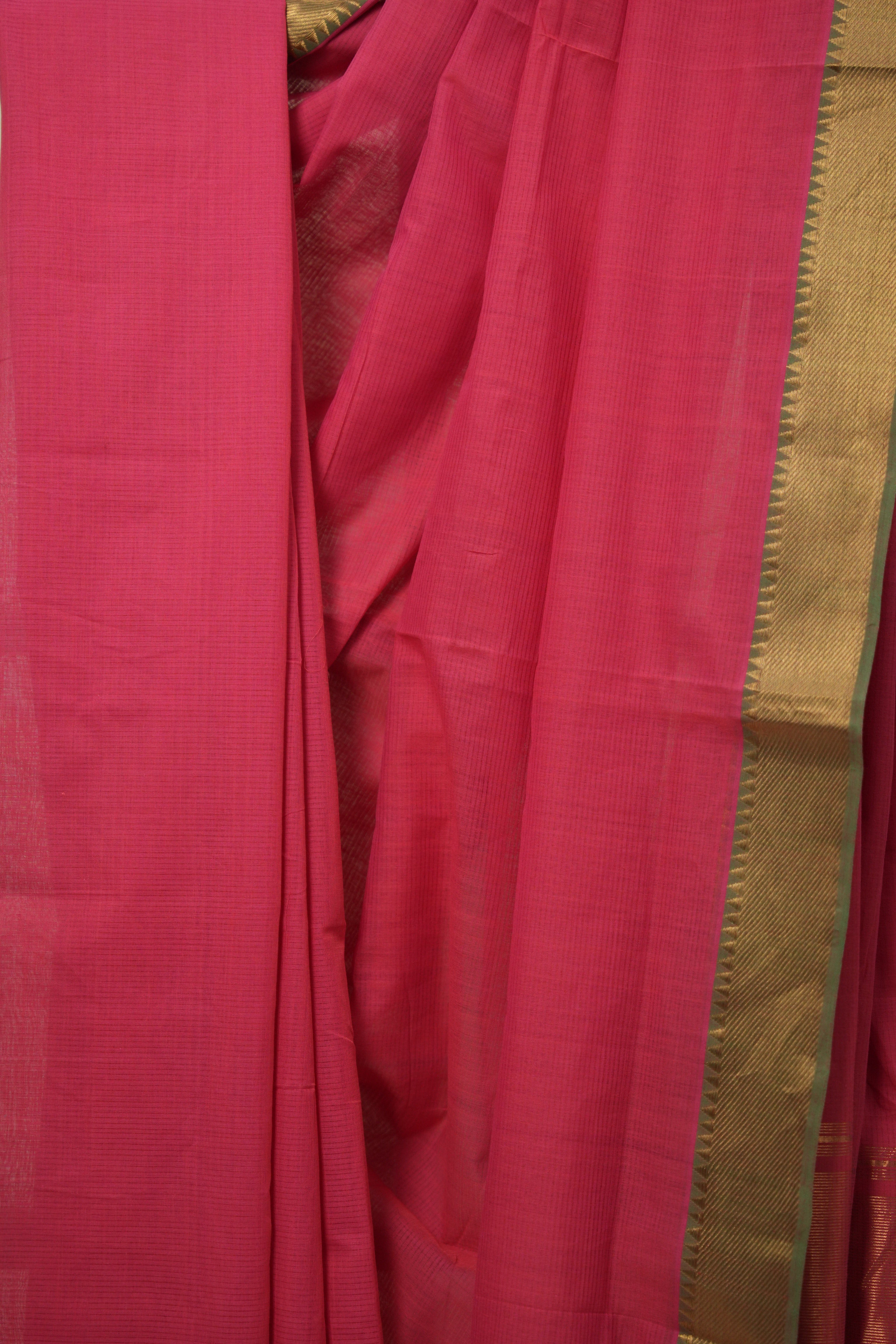 Pink Cotton Mangalgiri Saree - SRPCMS30