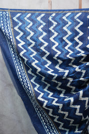 Dark Blue HBP Chanderi Cotton Silk Saree With Chanderi Border - SRDBCS1144