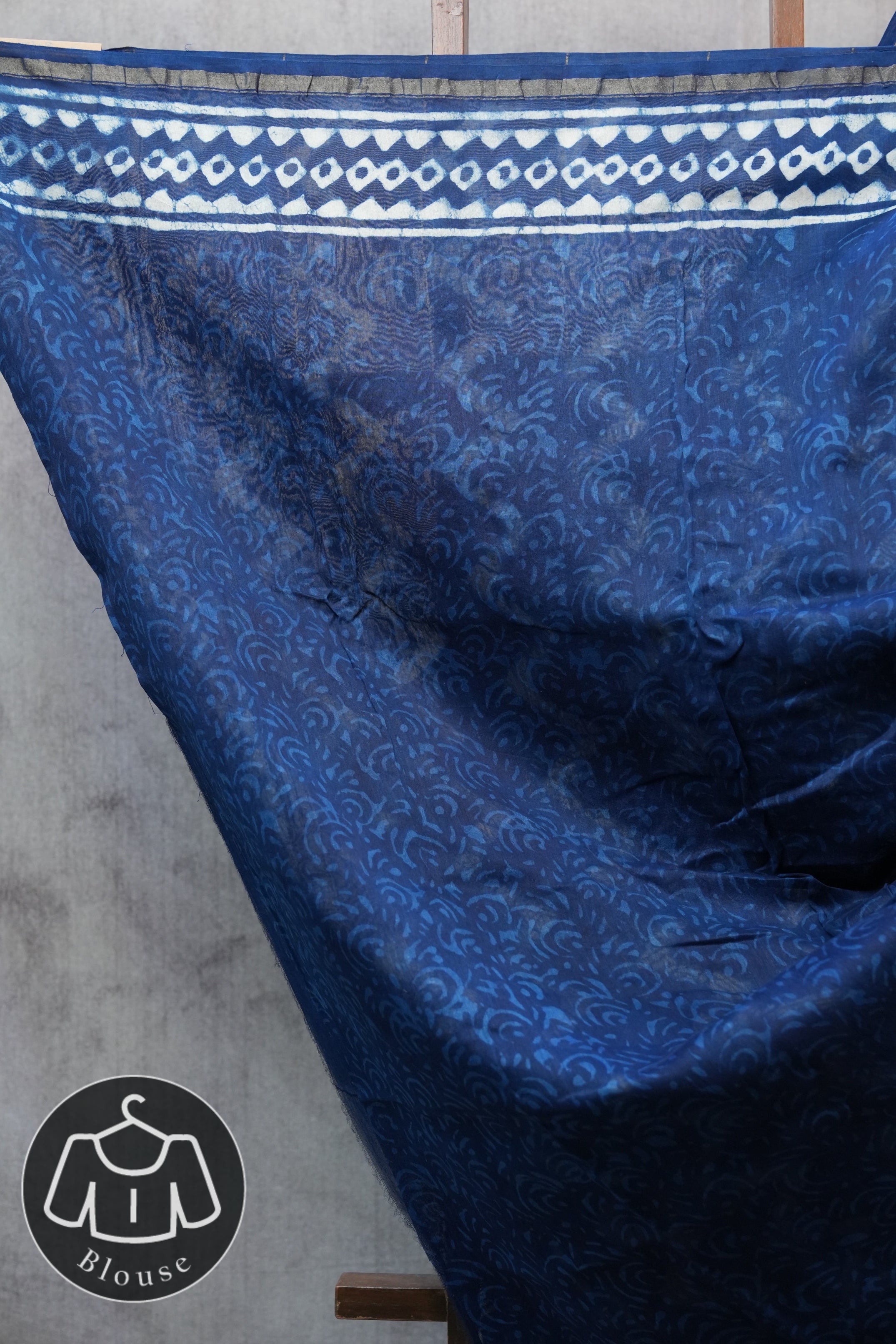 Dark Blue HBP Chanderi Cotton Silk Saree With Chanderi Border - SRDBCS1144