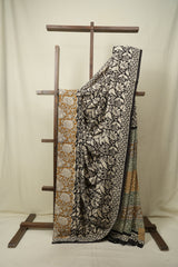 Black HBP Cotton Saree - SRBCS3582