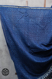 Dark Blue HBP Chanderi Cotton Silk Saree With Chanderi Border - SRDBCS1146