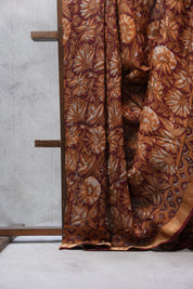 Maroon HBP Chanderi Cotton Silk Saree With Maheshwari Border - SRMCS1114