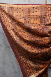 Maroon HBP Chanderi Cotton Silk Saree With Maheshwari Border - SRMCS1114