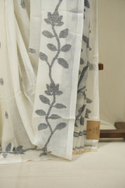 White Bengal Mul Cotton Saree - SRWBMCS087