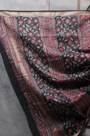 Grey HBP Chanderi Cotton Silk Saree With Maheshwari Border - SRGCS1115