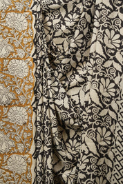 Black HBP Cotton Saree - SRBCS3582