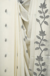 White Bengal Mul Cotton Saree - SRWBMCS087