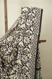 Black HBP Cotton Saree - SRBCS3582