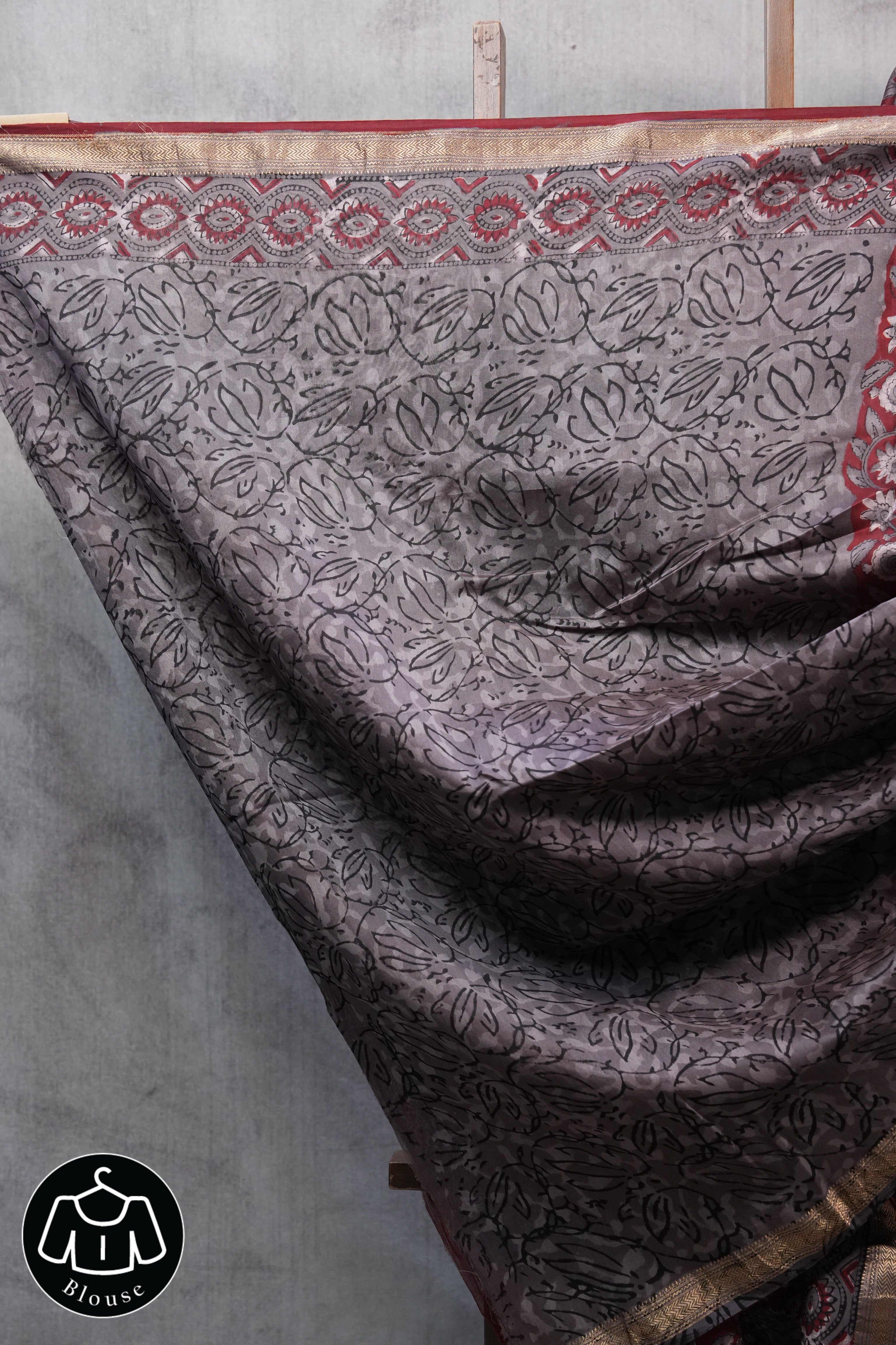 Maroon HBP Chanderi Cotton Silk Saree With Maheshwari Border - SRMCS1105