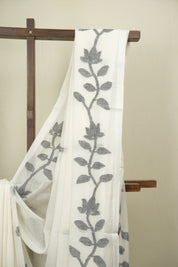 White Bengal Mul Cotton Saree - SRWBMCS087