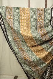 Black HBP Cotton Saree - SRBCS3582