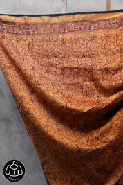 Brown HBP Chanderi Cotton Silk Saree With Maheshwari Border - SRBCS1104