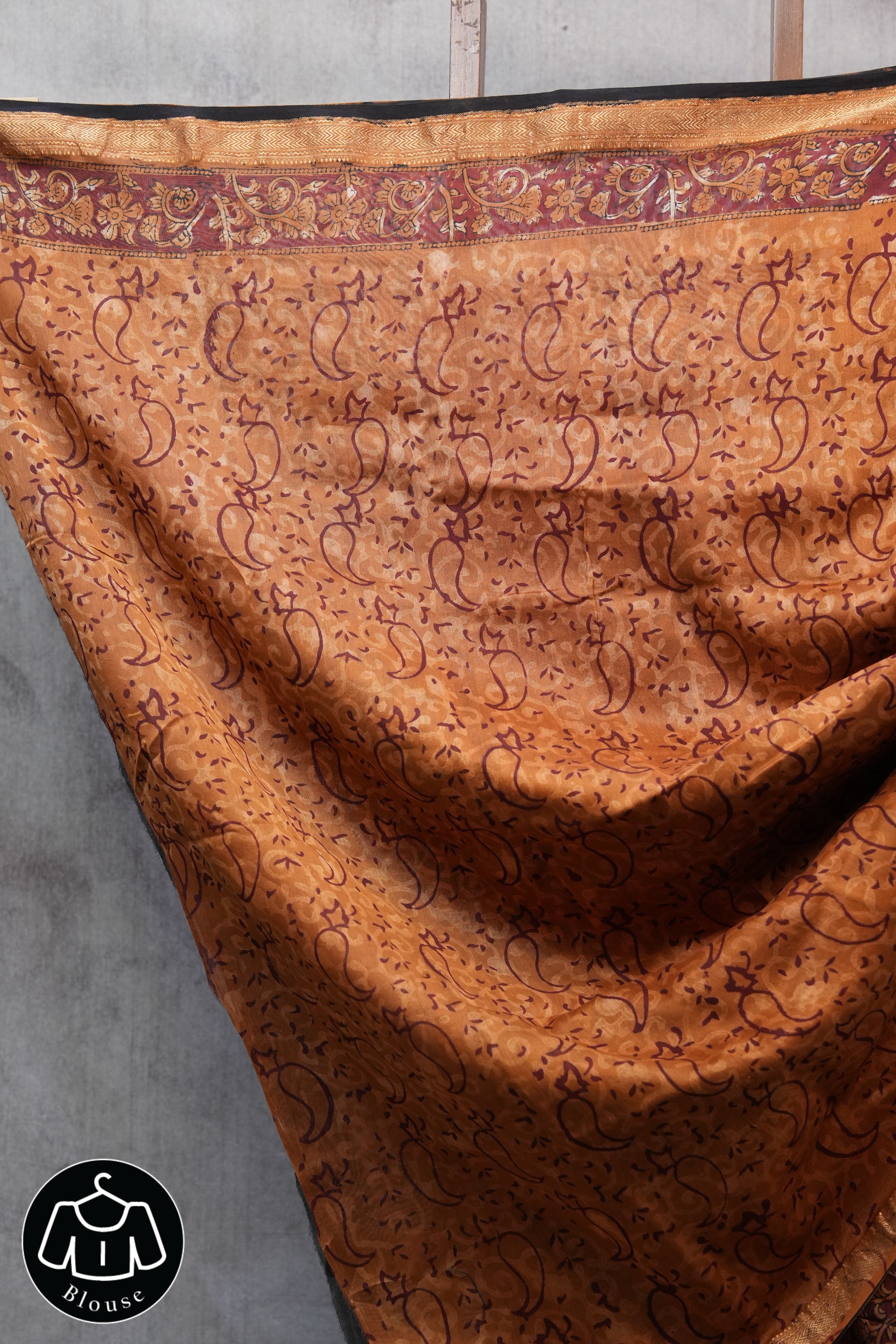 Brown HBP Chanderi Cotton Silk Saree With Maheshwari Border - SRBCS1104