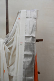 White Maheshwari Saree - SRWMS534