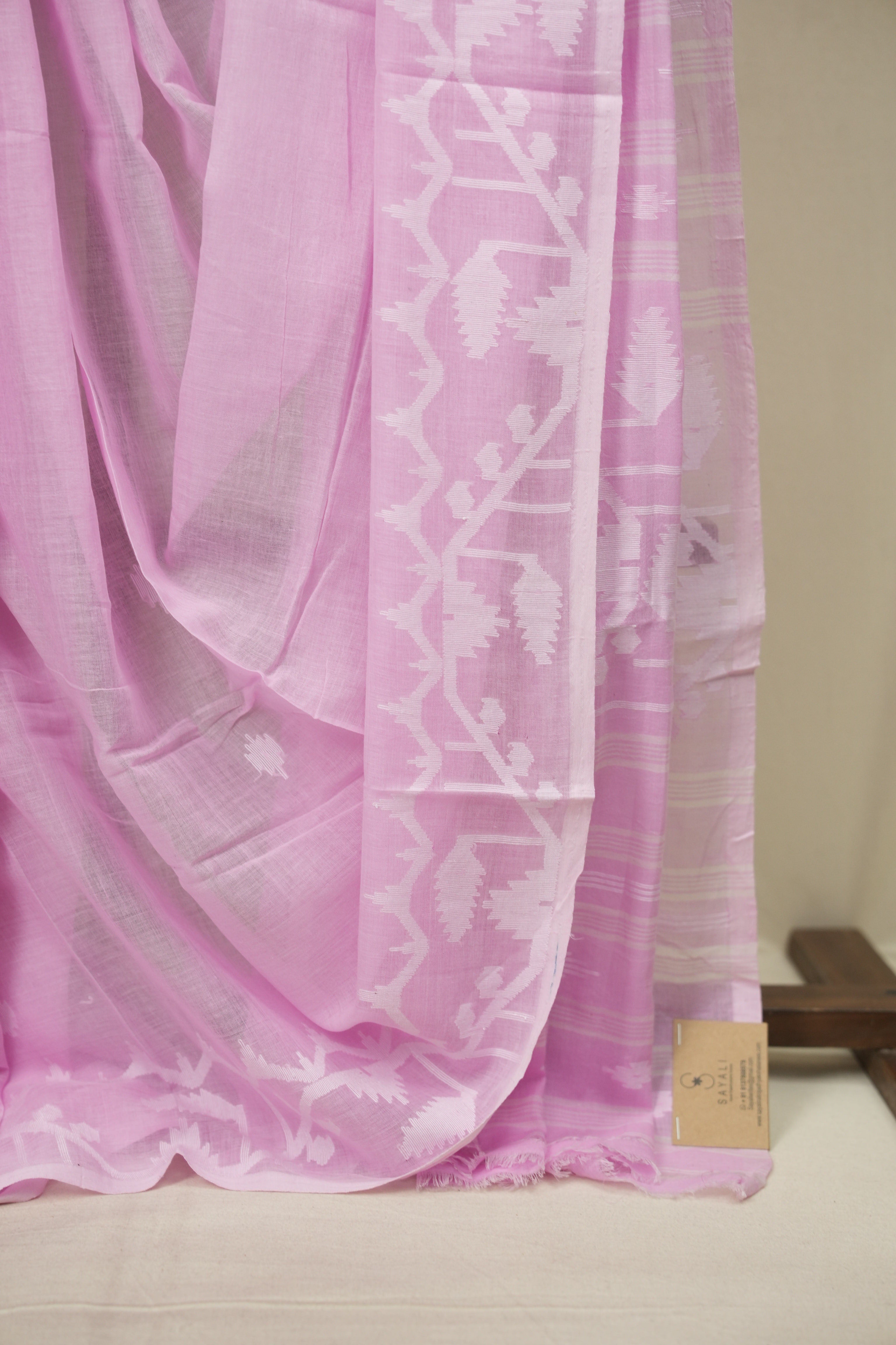 Baby Pink Bengal Mul Cotton Saree - SRBPBMCS093