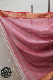 White Maheshwari Organza Silk Saree - SRWMOSS13