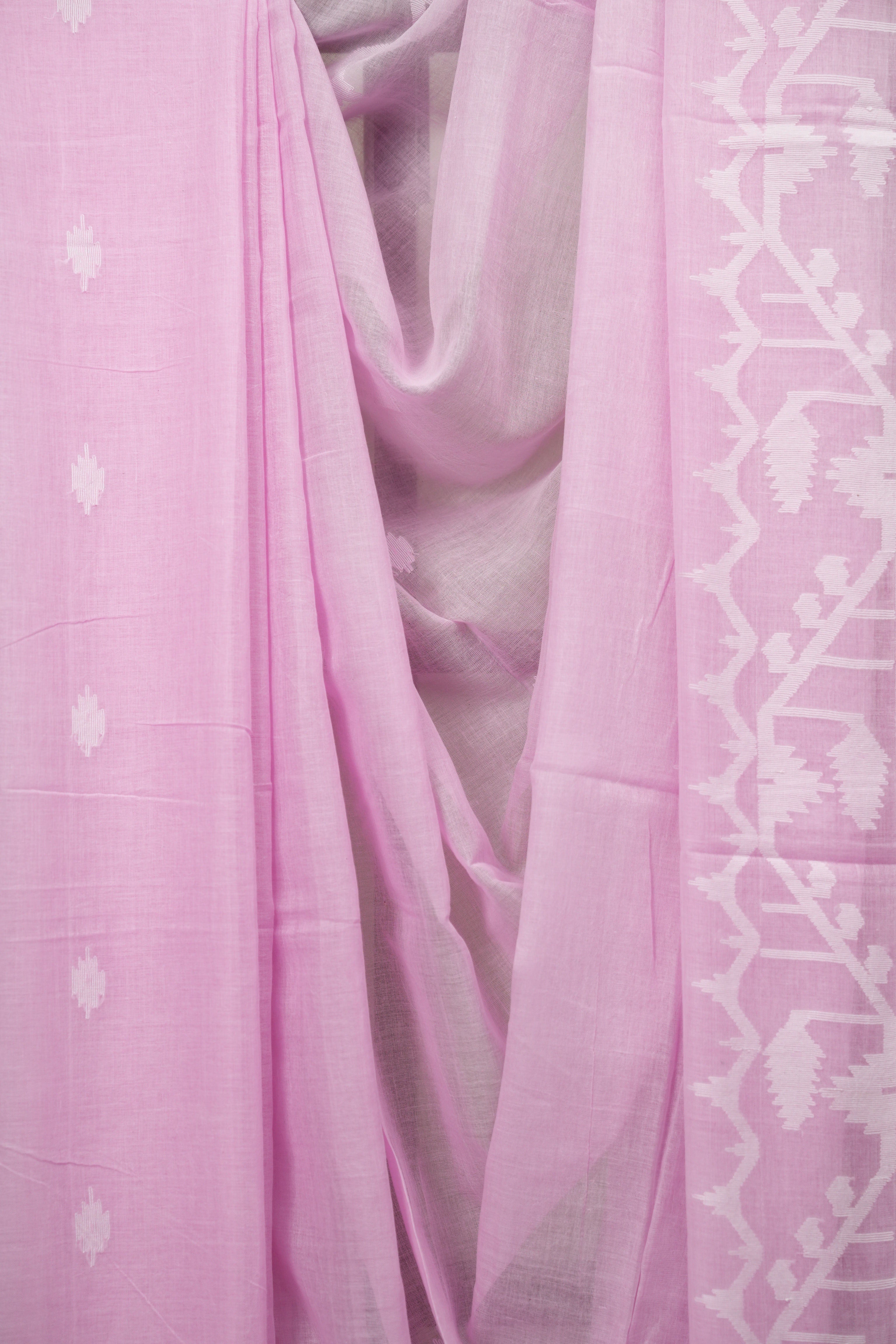 Baby Pink Bengal Mul Cotton Saree - SRBPBMCS093