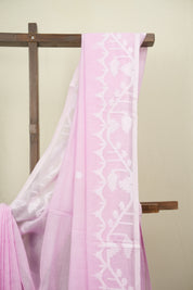 Baby Pink Bengal Mul Cotton Saree - SRBPBMCS093