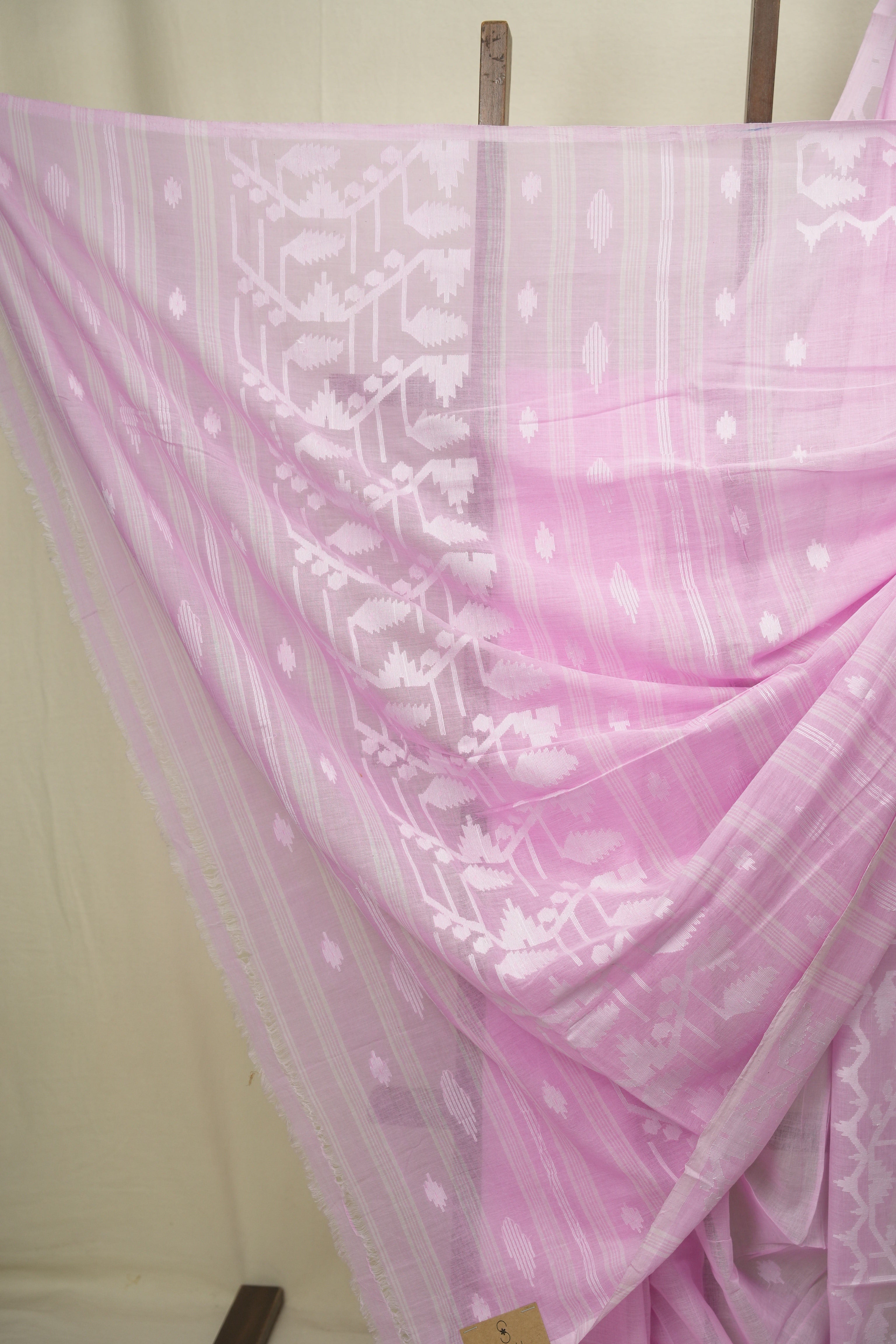Baby Pink Bengal Mul Cotton Saree - SRBPBMCS093