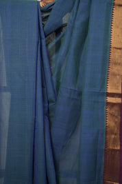 Two Tone Blue Cotton Mangalgiri Saree - SRTTBCMS33