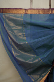 Two Tone Blue Cotton Mangalgiri Saree - SRTTBCMS33