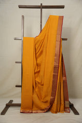 Mango Yellow Cotton Mangalgiri Saree - SRMYCMS32