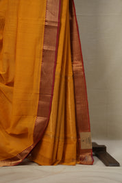 Mango Yellow Cotton Mangalgiri Saree - SRMYCMS32