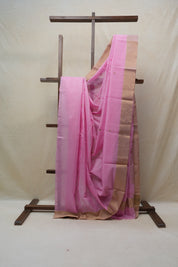 Baby Pink Chanderi Cotton Silk Saree - SRBPCSS289