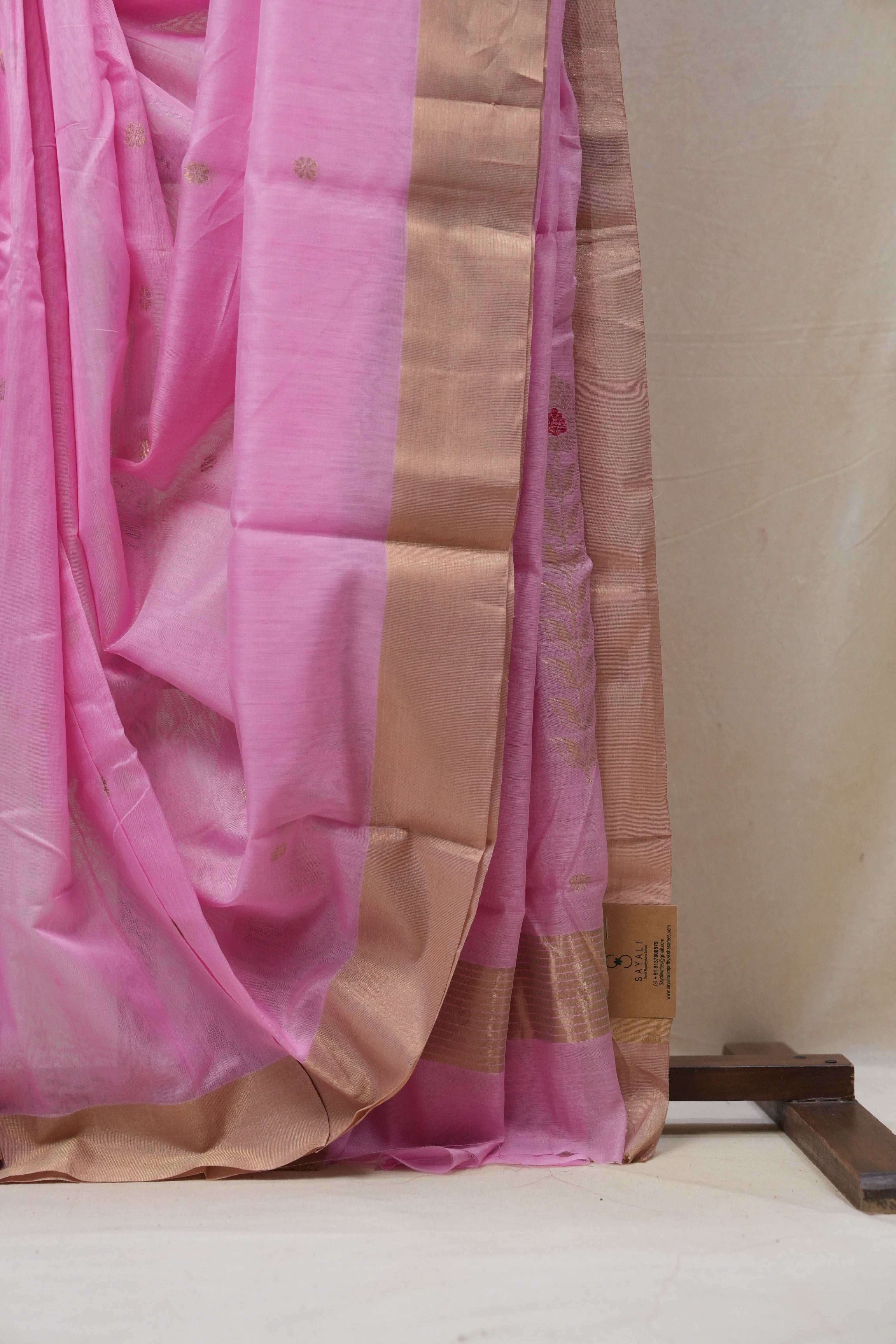Baby Pink Chanderi Cotton Silk Saree - SRBPCSS289