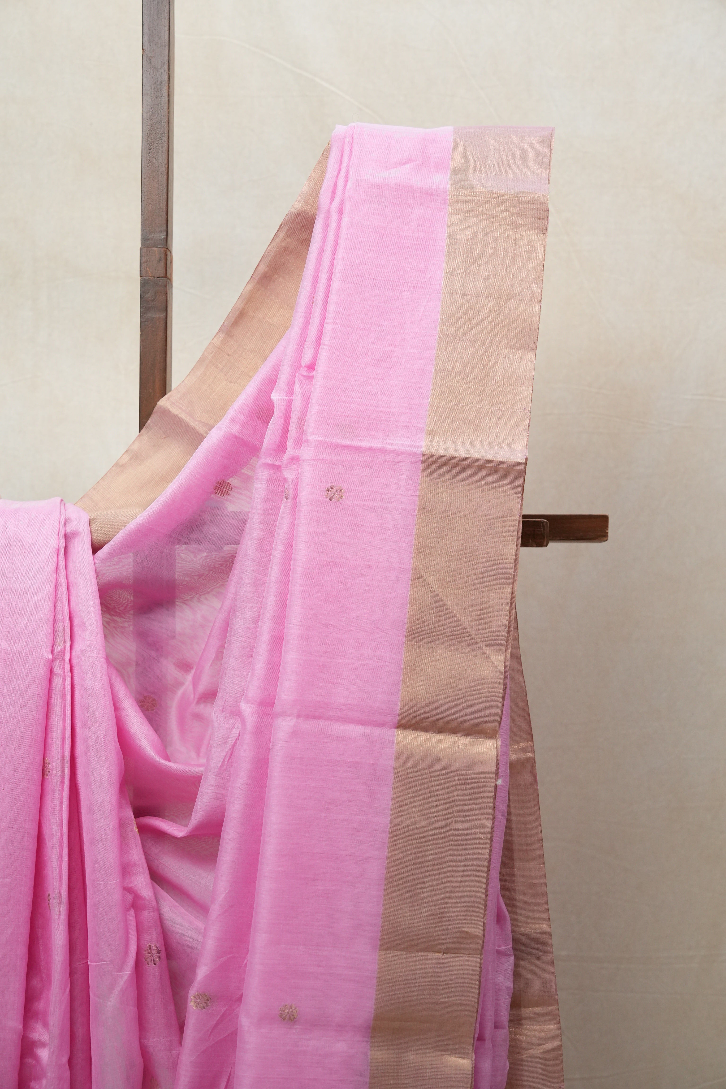 Baby Pink Chanderi Cotton Silk Saree - SRBPCSS289