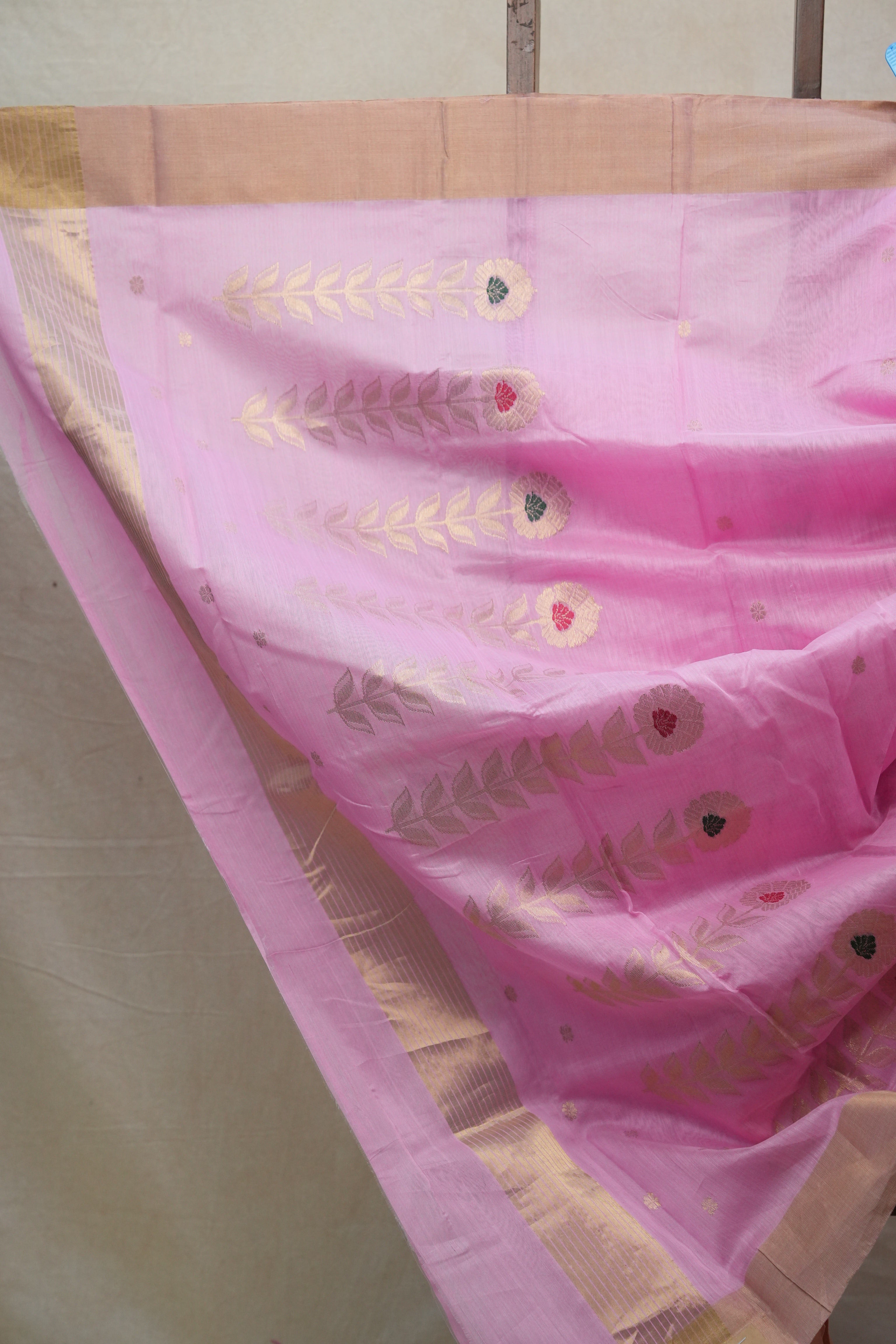 Baby Pink Chanderi Cotton Silk Saree - SRBPCSS289