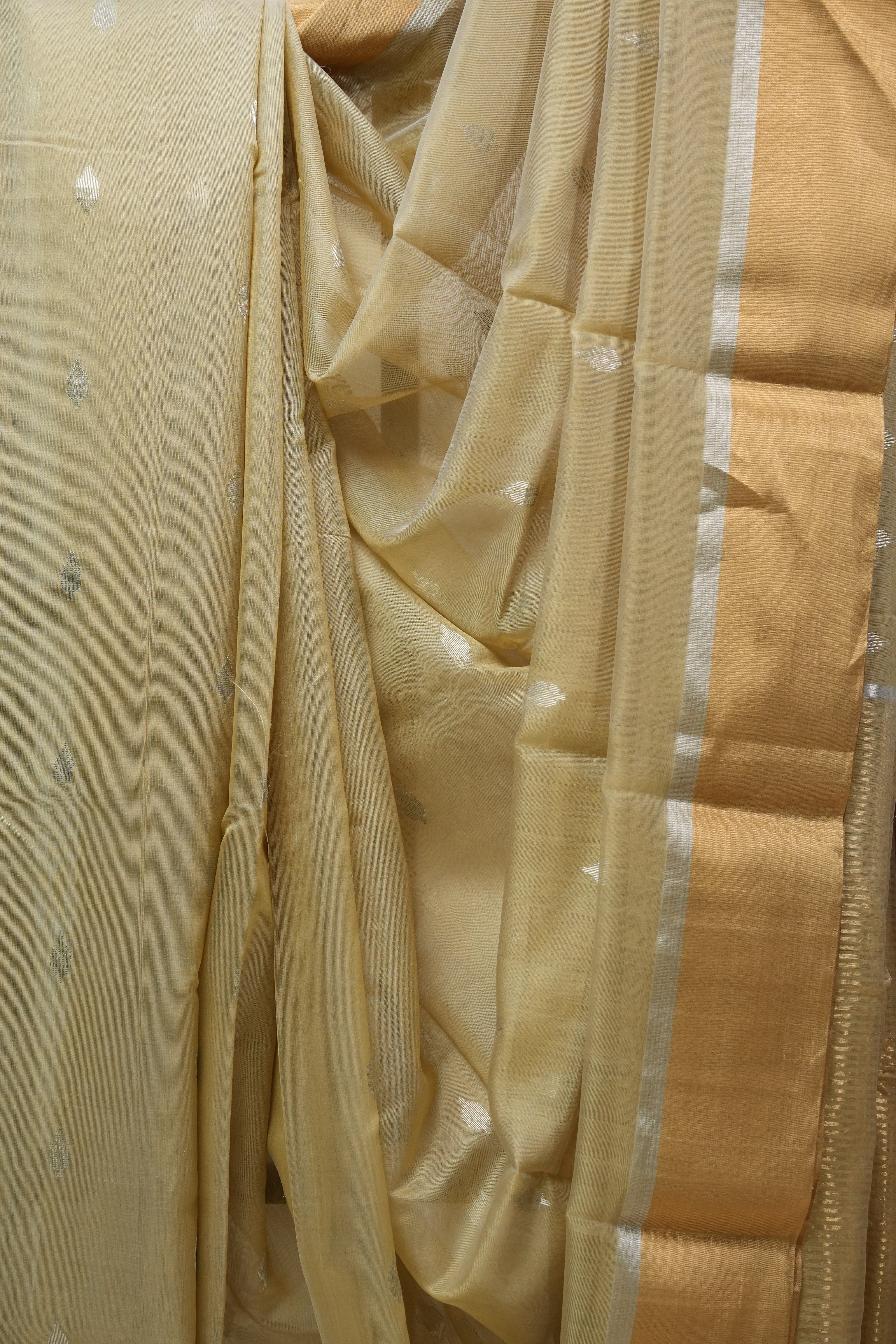 Beige Chanderi Cotton Silk Saree - SRBCSS266