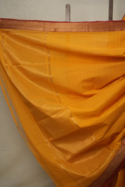 Mango Yellow Cotton Mangalgiri Saree - SRMYCMS32