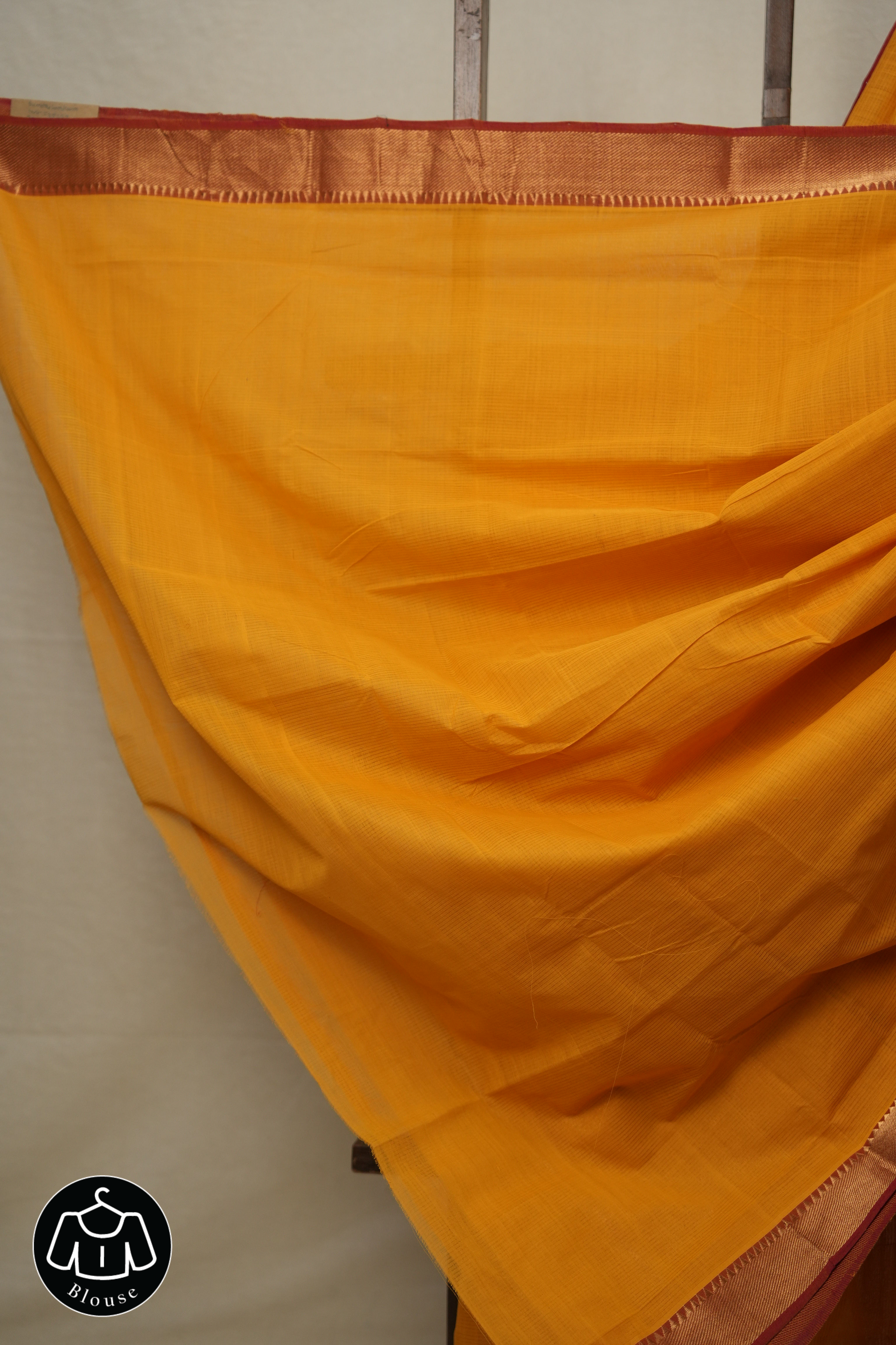 Mango Yellow Cotton Mangalgiri Saree - SRMYCMS32
