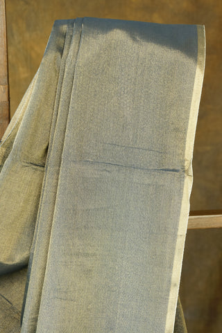 Greyish Blue Chanderi Tissue Silk Saree