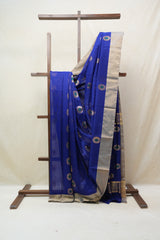 Royal Blue Chanderi Cotton Silk Saree - SRRBCSS374
