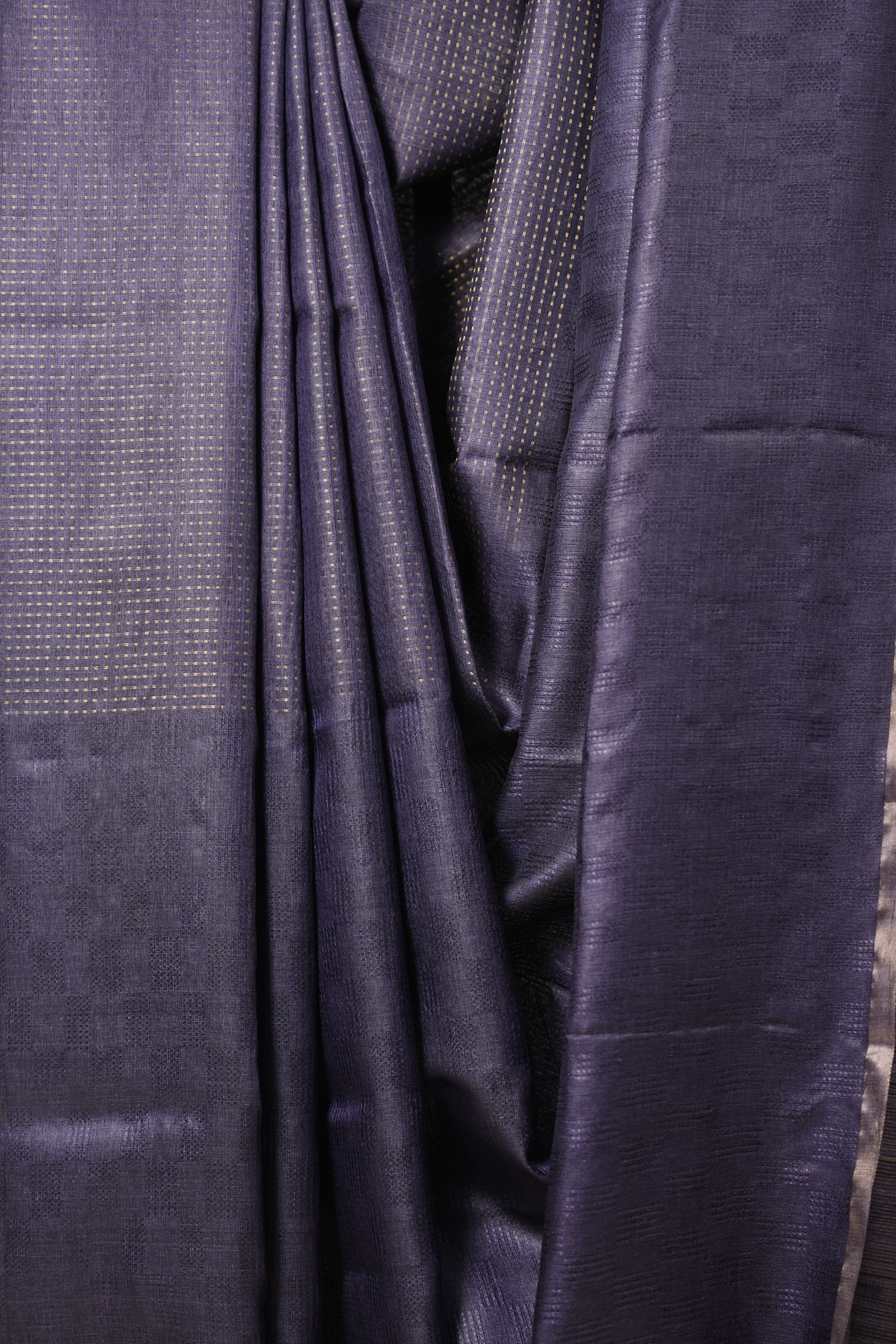 Dark Purple Tussar Silk Saree - SRDPTSS1567