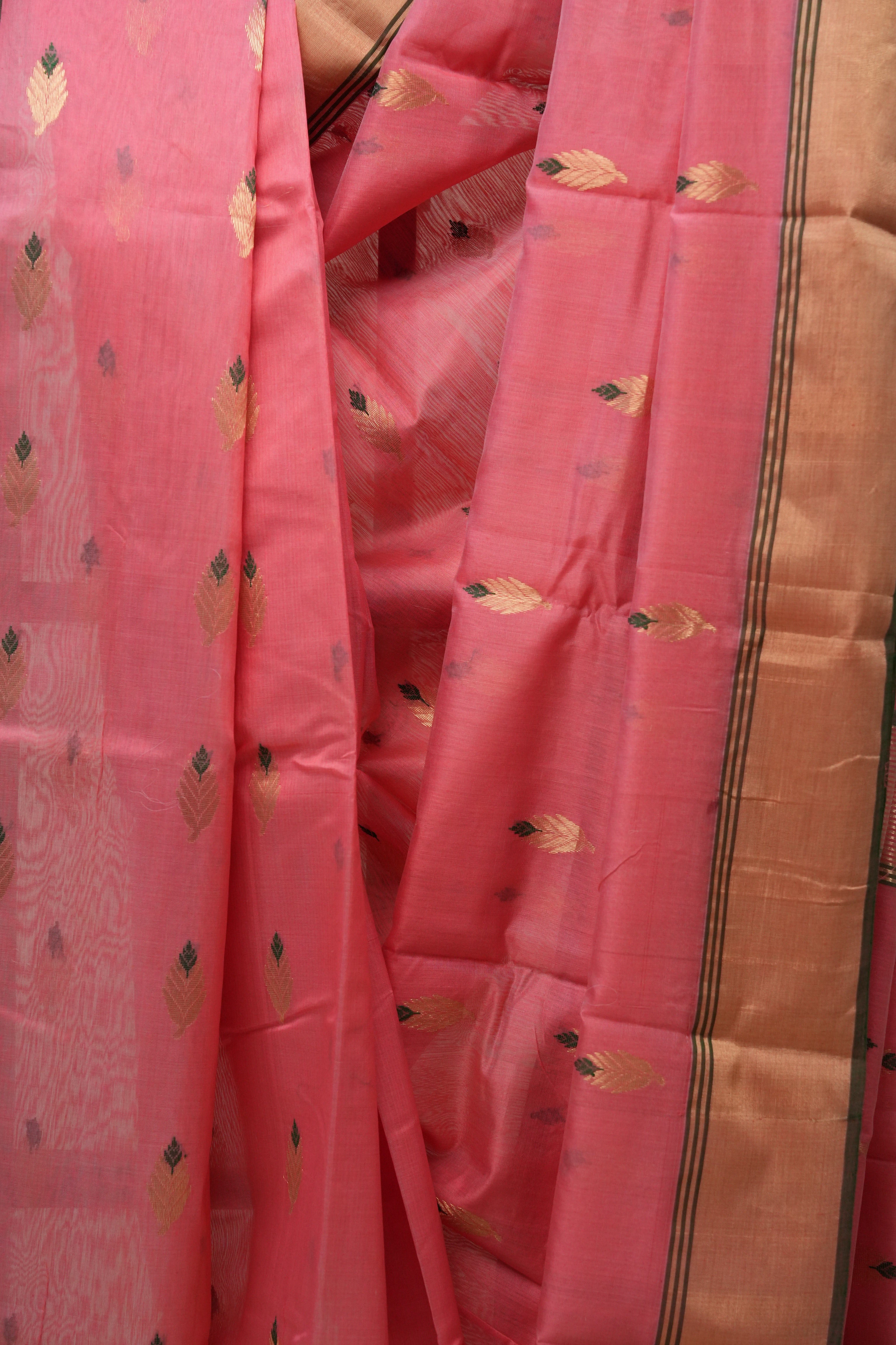Pink Chanderi Cotton Silk Saree - SRPCSS288