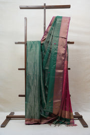 Green Maheshwari Tissue Saree - SRGMTS497