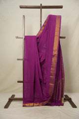 Magenta Cotton Mangalgiri Saree - SRMCMS34