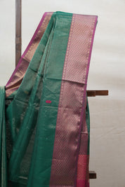Green Maheshwari Tissue Saree - SRGMTS497