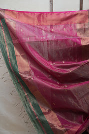 Green Maheshwari Tissue Saree - SRGMTS497