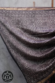 Black HBP Chanderi Cotton Silk Saree With Maheshwari Border - SRBCS1154