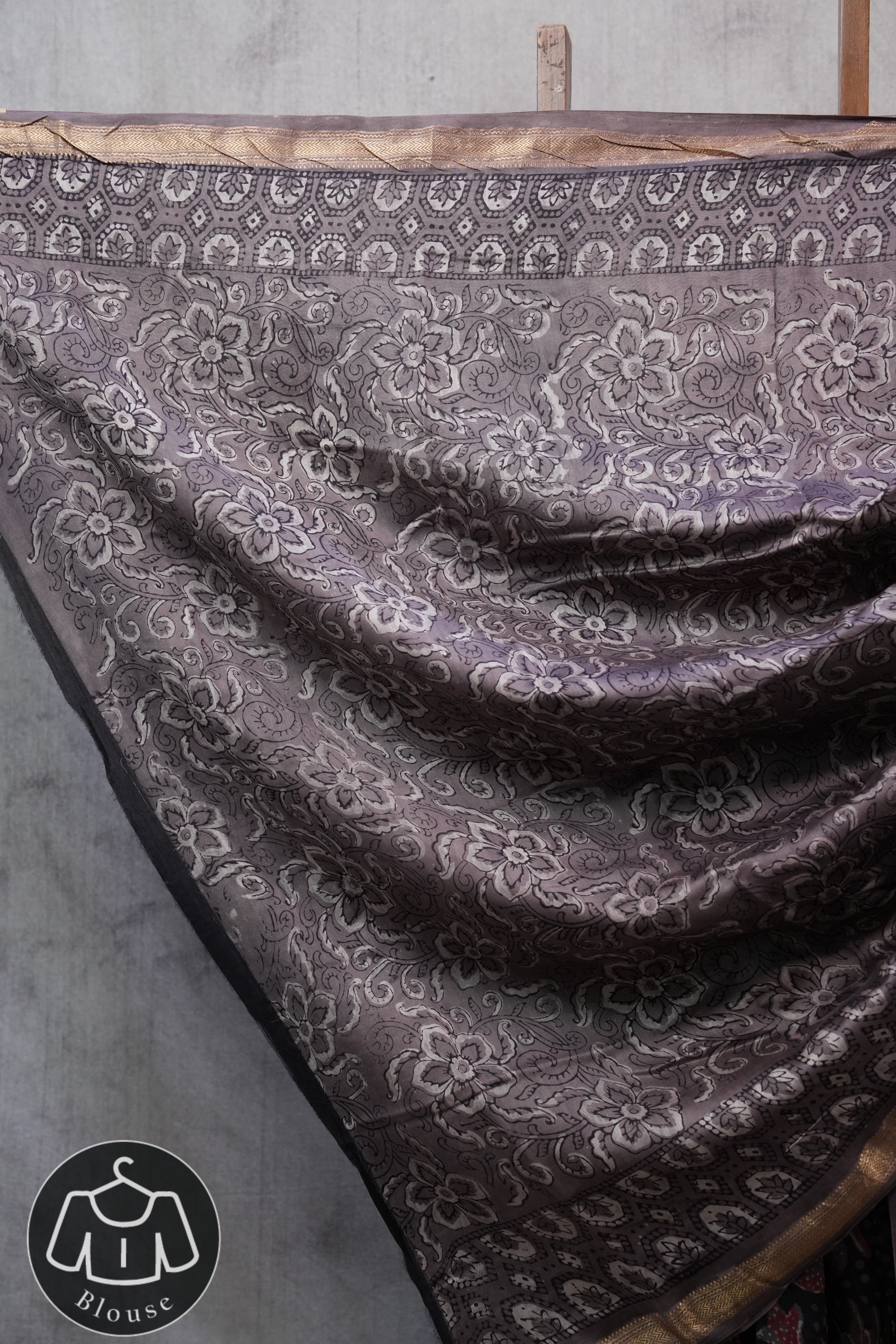 Black HBP Chanderi Cotton Silk Saree With Maheshwari Border - SRBCS1154