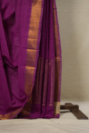 Magenta Cotton Mangalgiri Saree - SRMCMS34