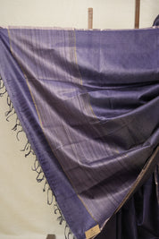 Dark Purple Tussar Silk Saree - SRDPTSS1567