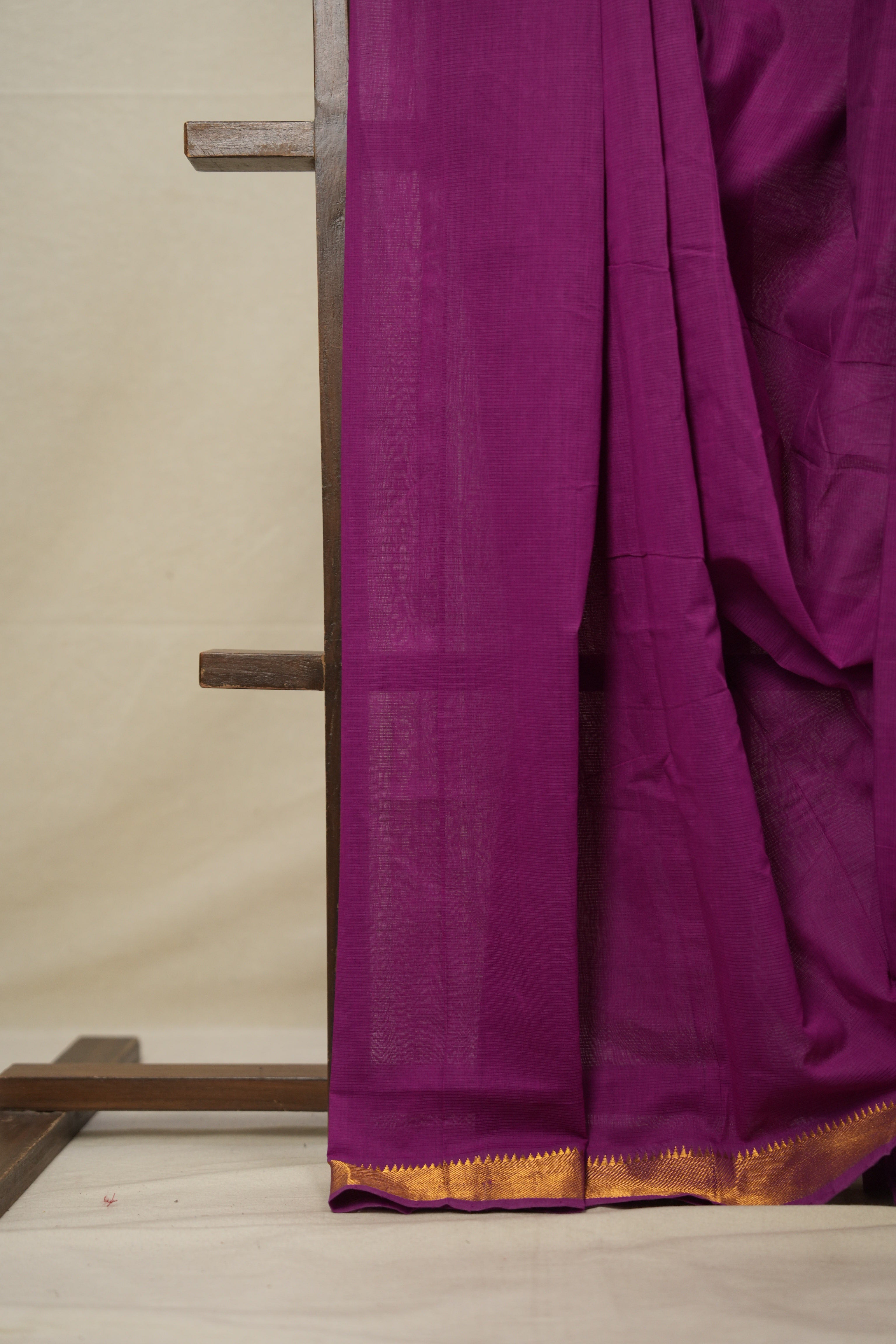 Magenta Cotton Mangalgiri Saree - SRMCMS34