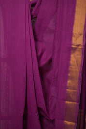 Magenta Cotton Mangalgiri Saree - SRMCMS34