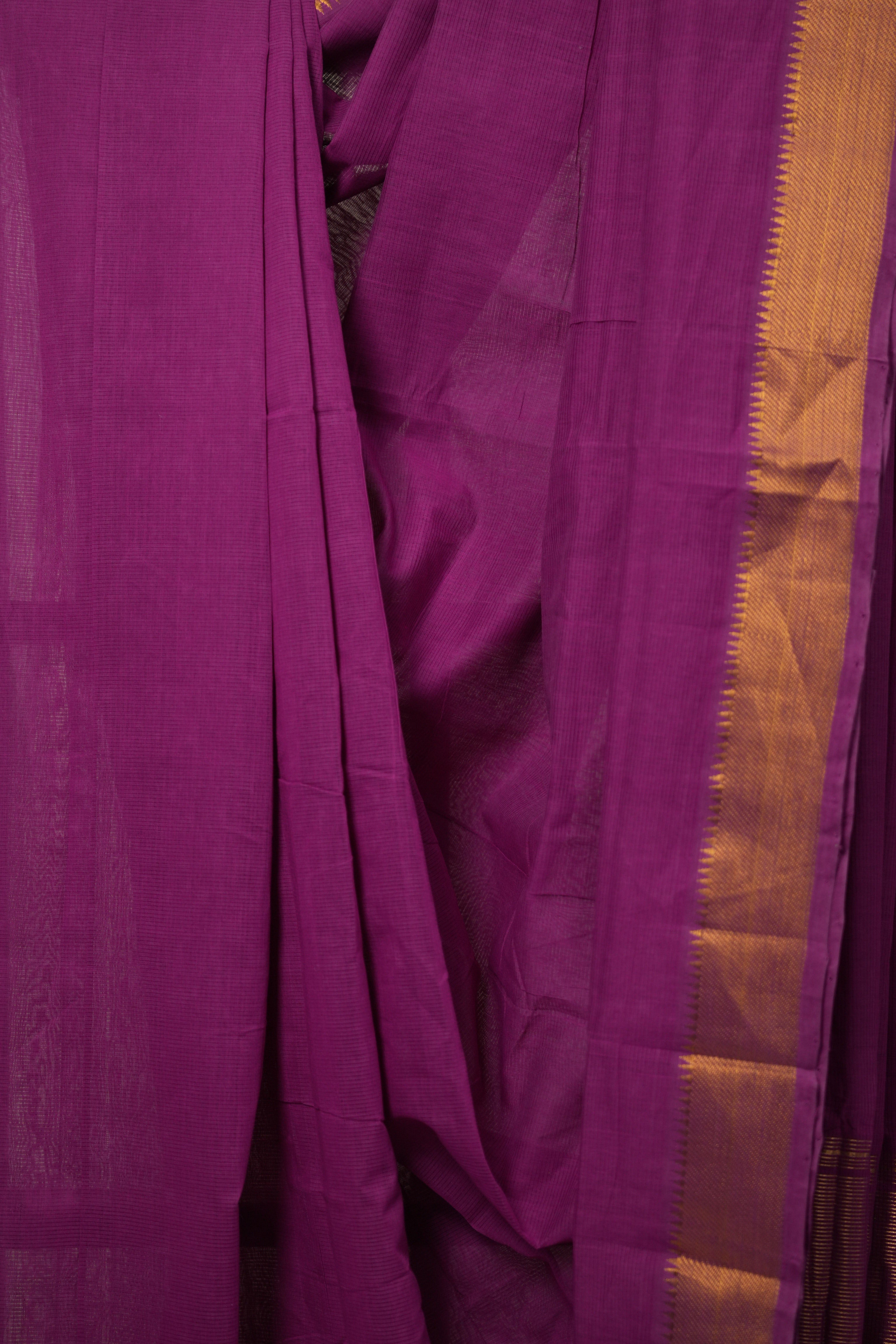 Magenta Cotton Mangalgiri Saree - SRMCMS34